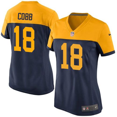 Nike Packers #18 Randall Cobb Navy Blue Alternate Women's Stitched NFL New Elite Jersey